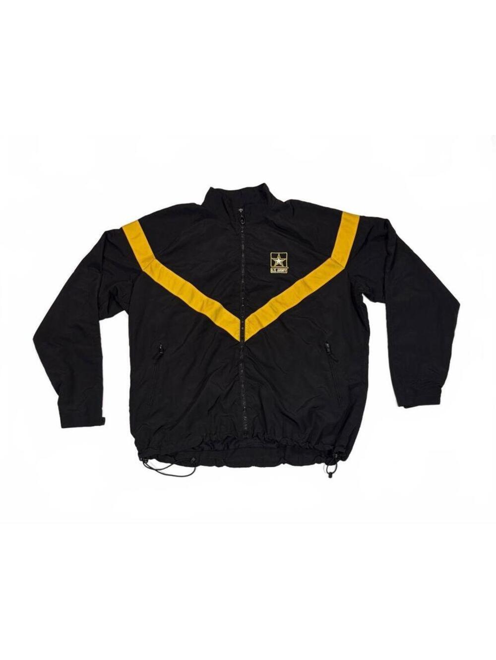 Military Streetwear US Army APFU Men's XLT Black Gold PT Windbreaker Jacket USGI